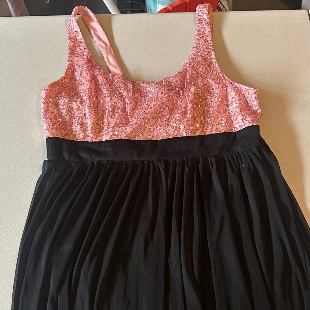 Pink and Black Sequin Dress